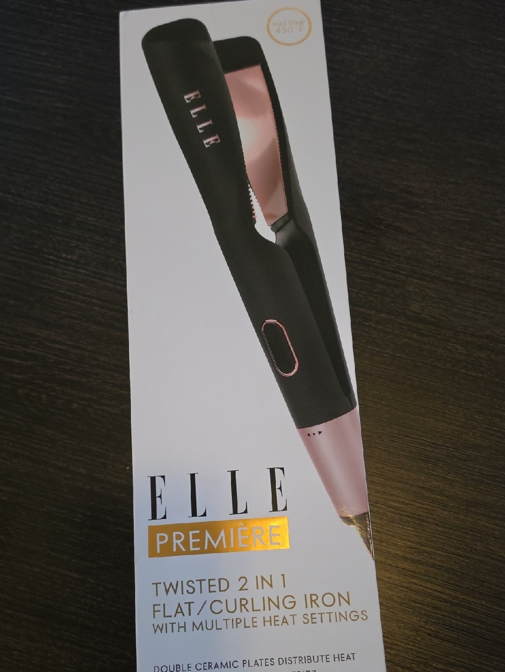 Elle Black and Rose Gold 2-in-1 Flat & Curling Iron